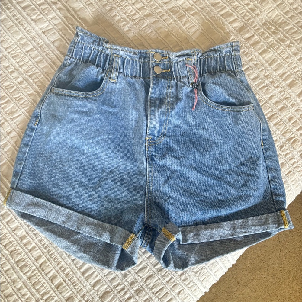 Denim Blvd high rise jean shorts